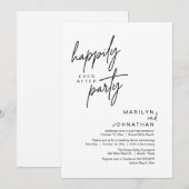 Vrolijk ooit na het feest bruiloft elopement diner kaart (Voorkant / Achterkant)