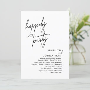 Vrolijk ooit na het feest bruiloft elopement diner kaart