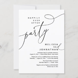 Vrolijk ooit na het feest bruiloft elopement diner kaart