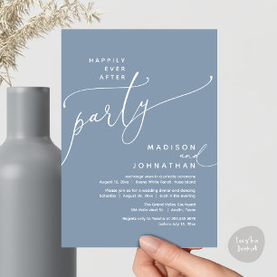 Vrolijk ooit na het feest bruiloft elopement diner kaart