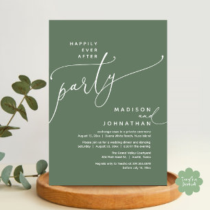 Vrolijk ooit na het feest bruiloft elopement diner kaart
