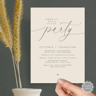 Vrolijk ooit na het feest bruiloft elopement diner kaart