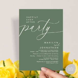 Vrolijk ooit na het feest bruiloft elopement diner kaart