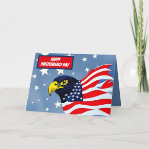 Vrolijk op 4 juli, adelaar,  Briefkaart