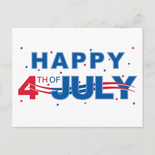 Vrolijk op 4 juli briefkaart (Voorkant)