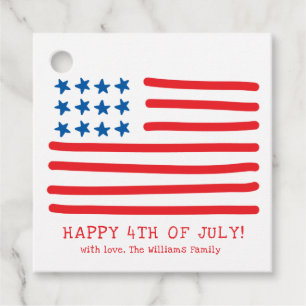 Vrolijk op 4 juli Handtekening Amerikaanse vlag Bedankjes Labels