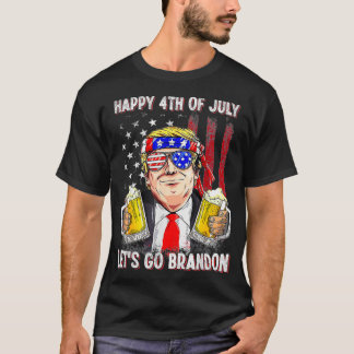 Vrolijk op 4 juli Laten we Beer Brandon Trump Beer T-shirt