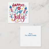Vrolijk op 4 juli notitiekaartje (Voorkant / Achterkant)