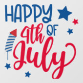 Vrolijk op 4 juli raamsticker (Vel)