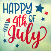 Vrolijk op 4 juli raamsticker (Vel 3)