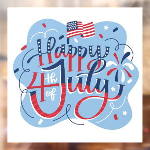 Vrolijk op 4 juli raamsticker