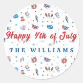 Vrolijk op 4 juli ronde sticker (Voorkant)