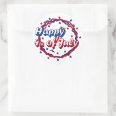 Vrolijk op 4 juli ronde sticker (Tas)