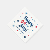 Vrolijk op 4 juli Rood wit en Blauw Patriottisch Servet (Hoek)