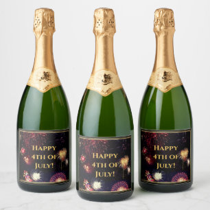 Vrolijk op 4 juli sparkling wijnetiket