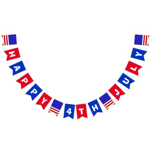 Vrolijk op 4 juli vlaggetjes (Alle)