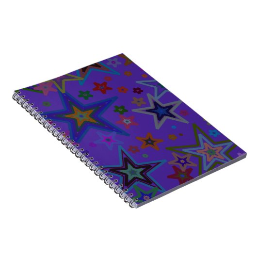 Vrolijk Paars kerstfeest, sterren Heaven Star Notitieboek (Rechterzijde)