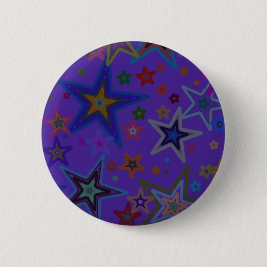 Vrolijk Paars kerstfeest, sterren Heaven Star Ronde Button 5,7 Cm (Voorkant)