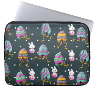 Vrolijk paasdag - Funny Bunny Wishes Pattern Laptop Sleeve