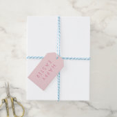 Vrolijk paasroze Blush Roos Minimale Moderne Cadeaulabel (Met Touw)