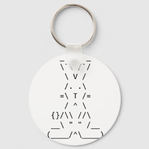 Vrolijk Pasen ASCII Bunny Art Sleutelhanger