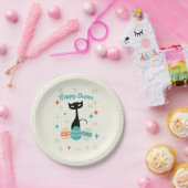 Vrolijk Pasen, atoomtijdperk, middeleeuwse moderne Papieren Bordje (Feest)