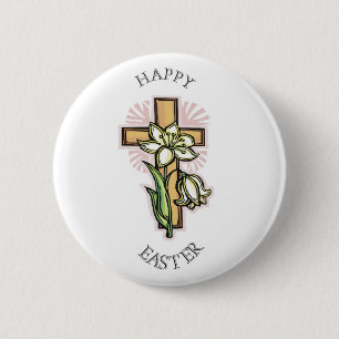 Vrolijk Pasen Button. Ronde Button 5,7 Cm