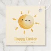 Vrolijk Pasen. Cute Waterverf Sun Bedankjes Labels (Achterkant)