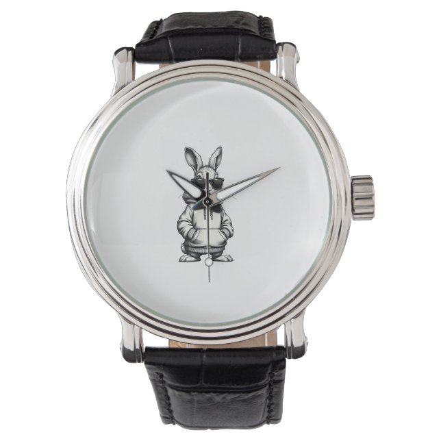 vrolijk pasen dag konijn paas jongens kinderen mei horloge (Voorkant)