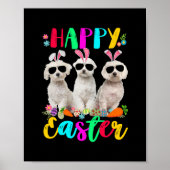 Vrolijk Pasen Drie Maltezen met Bunny Ears Poster (Voorkant)