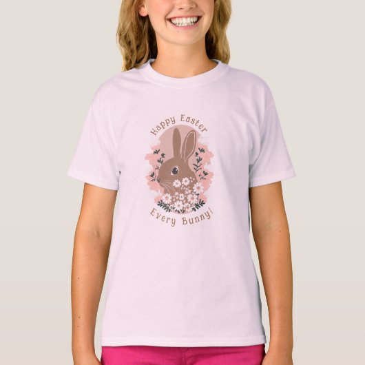 Vrolijk Pasen elke Bunny. T-shirt (Voorkant)