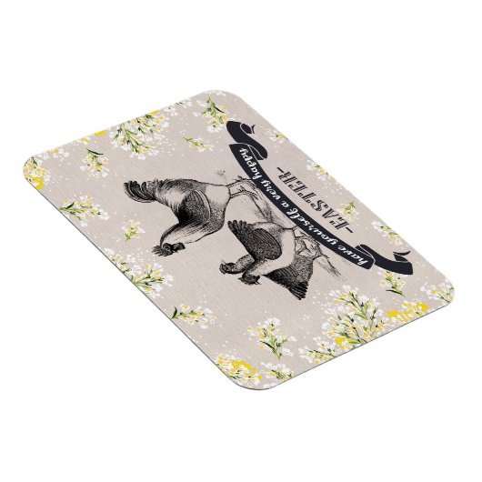 Vrolijk Pasen. Haan & Kippen Cadeau Magneet (Rechterzijde)