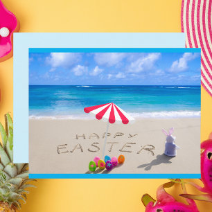 Vrolijk Pasen in het Zand-Kuststrand Briefkaart