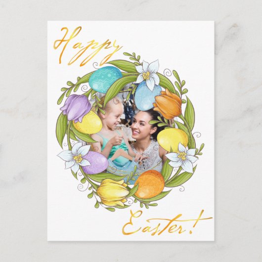 Vrolijk Pasen. Je foto. Personaliseren. Briefkaart (Voorkant)