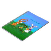 Vrolijk Pasen. Konijn met Bunny en Chick Notitieboek (Linkerzijde)
