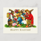 Vrolijk Pasen.  konijnen Feestdagenkaart (Voorkant)