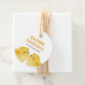Vrolijk Pasen met twee kleine kippen Bedankjes Labels (In situ)