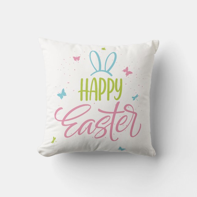 Vrolijk Pasen met vlinders Kussen (Voorkant)