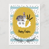 Vrolijk Pasen. Paasbunny Feestdagenkaart (Voorkant)