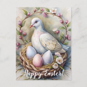 Vrolijk Pasen. Paasduif. Briefkaart