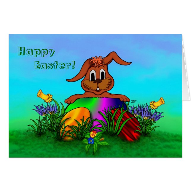 Vrolijk Pasen. Paaskonijn (Voorkant Horizontaal)