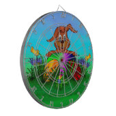 Vrolijk Pasen. Paaskonijn Dartbord (Voorkant Links)