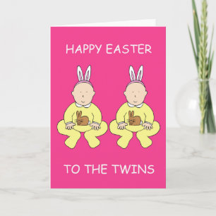 Vrolijk Pasen voor de Twins Feestdagen Kaart