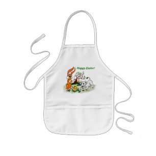 Vrolijk Pasen. Welpe, Küken, Hase Kinder Schort