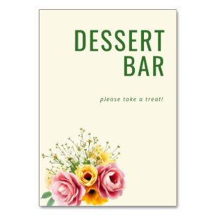 Vrolijk Pastelkleurig Bloemig Dessert Bar Bord Kaart