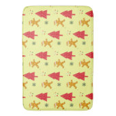Vrolijk peperkoek santa Snowflake Xmas tree patte Badmat (Voorkant Verticaal)