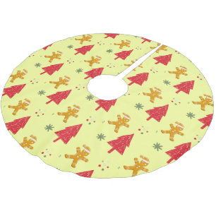 Vrolijk peperkoek santa Snowflake Xmas tree patte Kerstboom Rok
