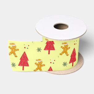 Vrolijk peperkoek santa Snowflake Xmas tree patte Lint