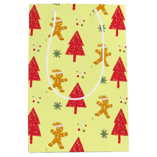 Vrolijk peperkoek santa Snowflake Xmas tree patte Medium Cadeauzakje