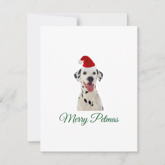 Vrolijk Petmas Dalmatische hond Kerstvakantie kaar Feestdagenkaart (Voorkant)